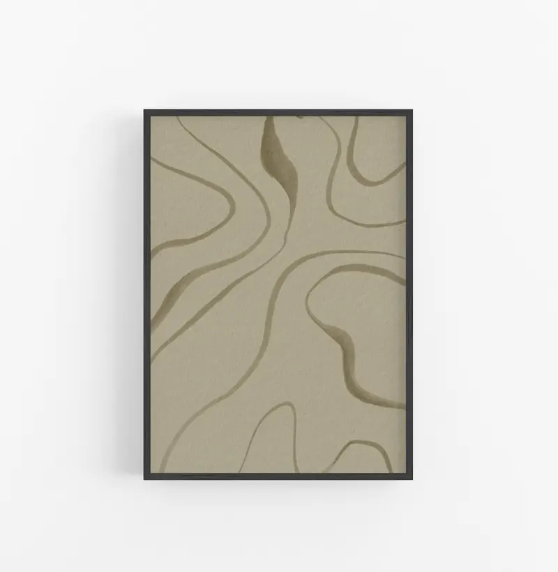 Cuadro con Marco Casual Ethnic Organicos Contorno Beige Marron
