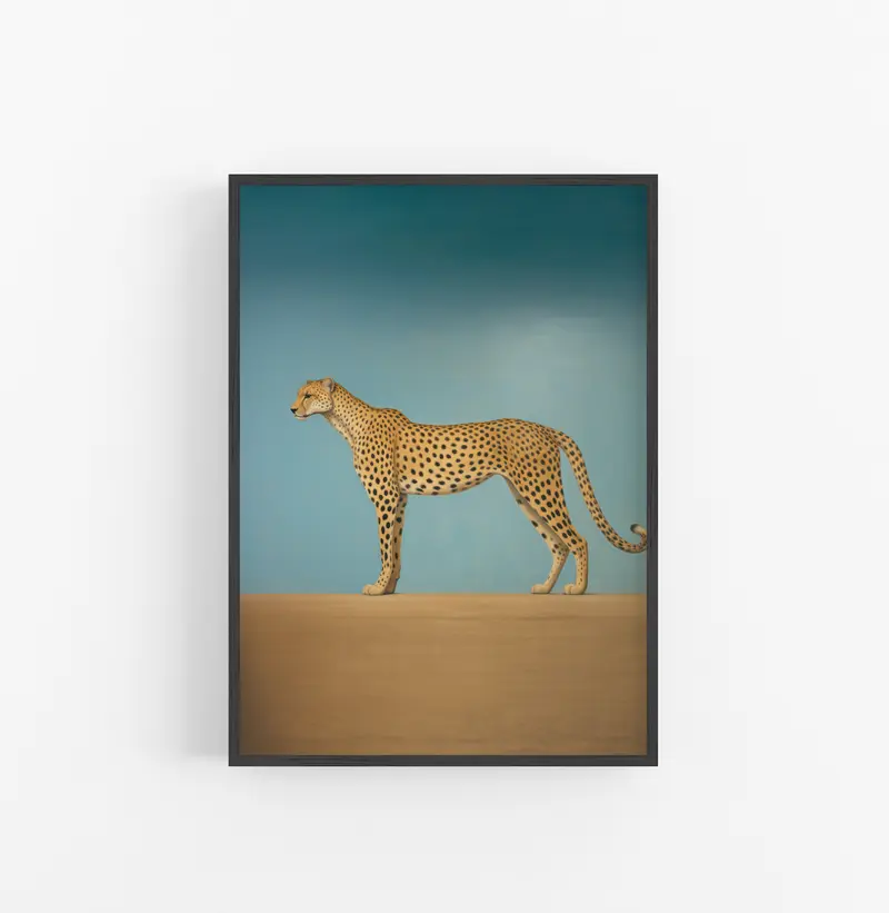 Cuadro con Marco Eclectic Animal Manchas Negro Amarillo