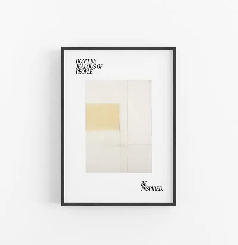 Cuadro con Marco Eclectic Minimalista Geometrico Beige Blanco