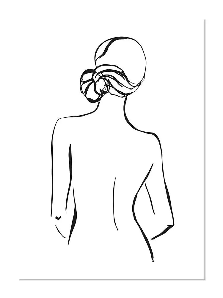 Cuadro Cuadro Silueta Mujer Espaldas