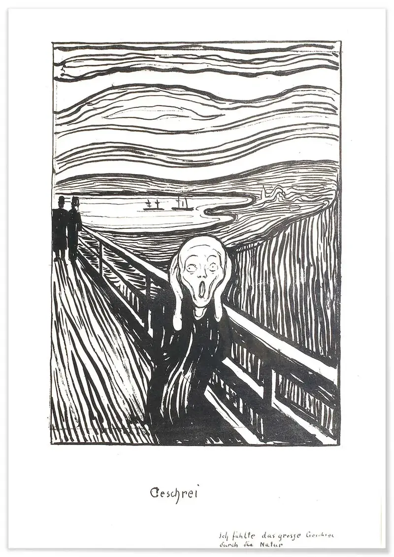 Cuadro Edvard Munch El Grito Blanco y Negro
