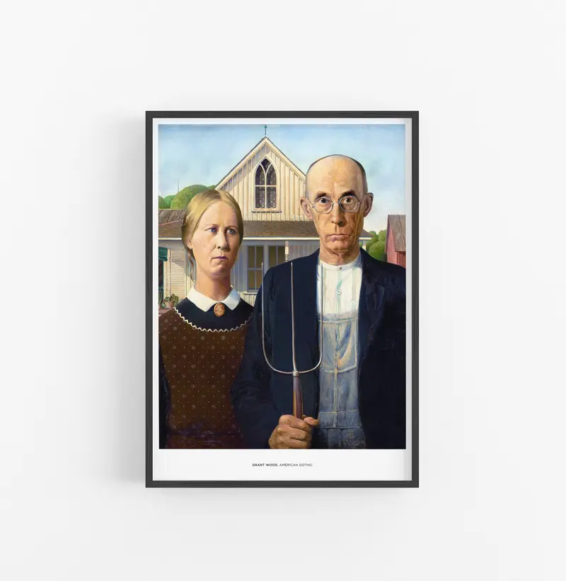 Cuadro Grant Wood American Gothic