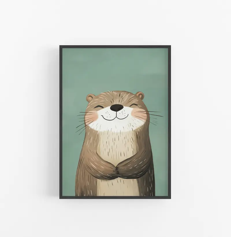 Cuadro Ilustracion topo Nataural Verde