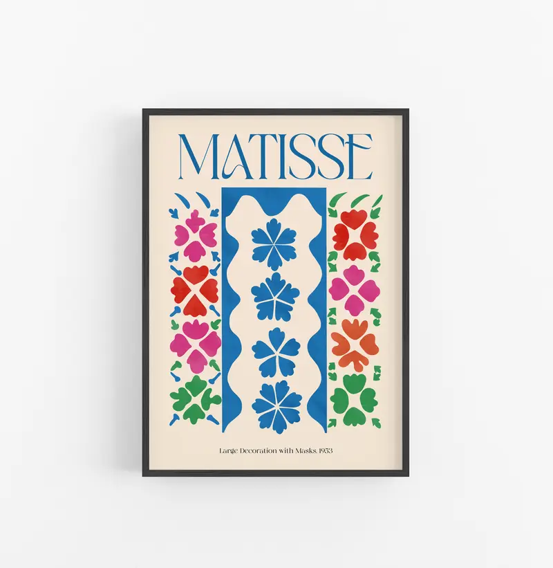 Cuadro Matisse Large Decoration With Flower Masks