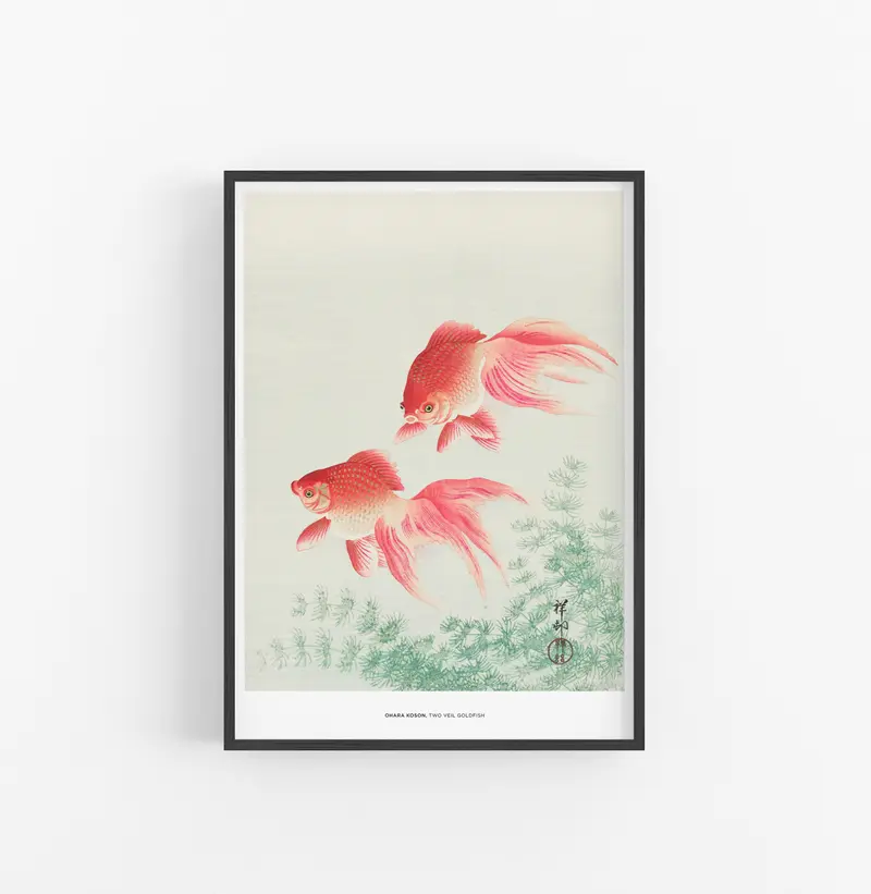Cuadro Ohara Koson Two Veil Goldfish
