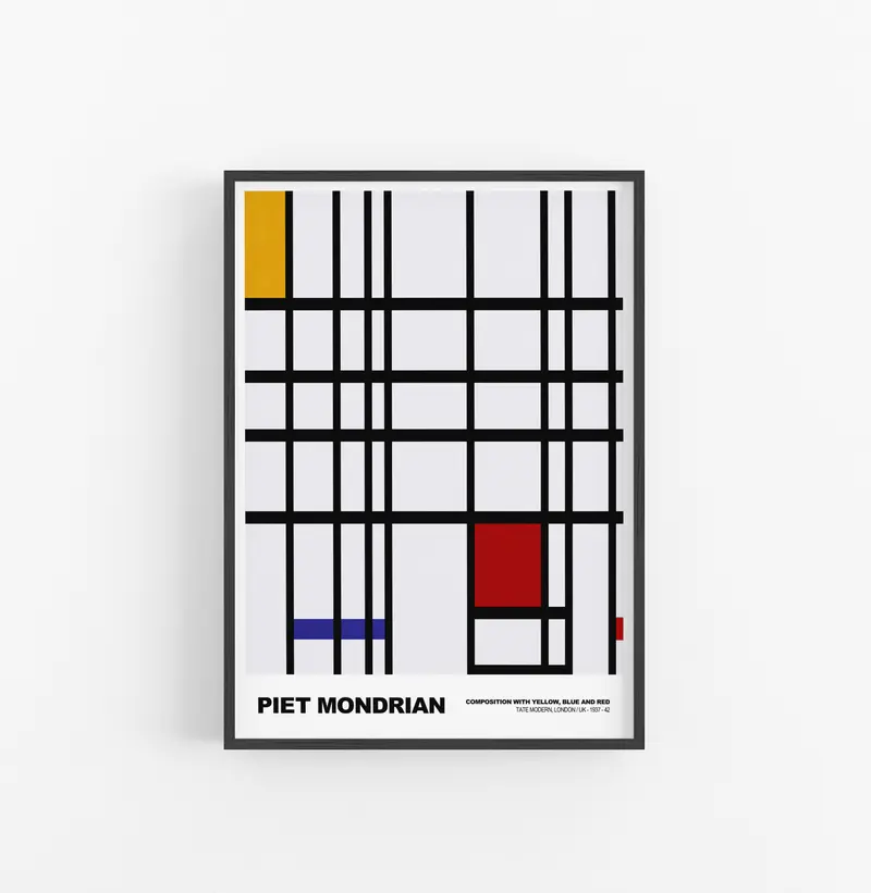 Cuadro Piet Mondrian .composition Lines Red Yellow