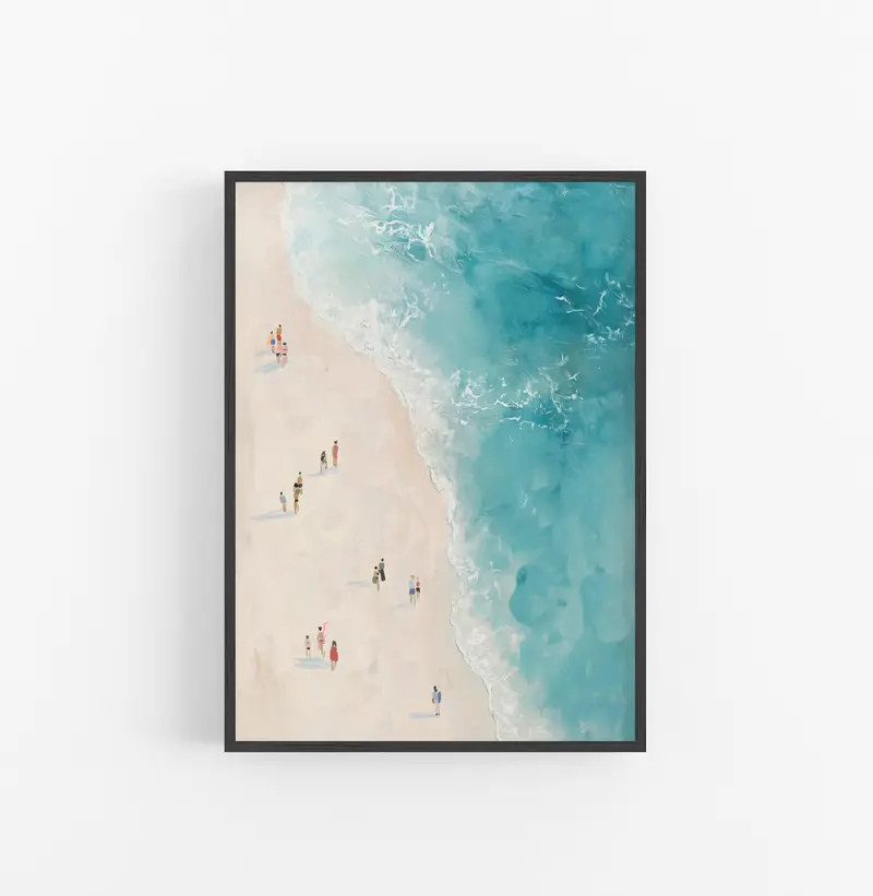Cuadro Playa Minimalista Azul Beige