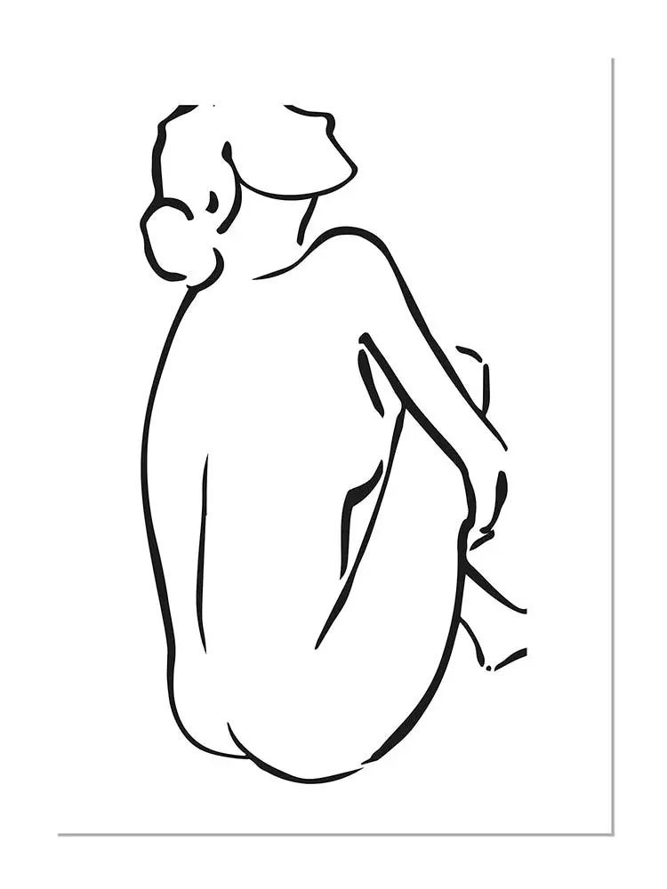 Cuadro Silueta Mujer Sentada