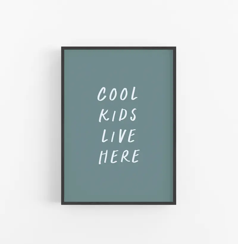 Cuadro Tipografico Moderno Azulgris Blanco