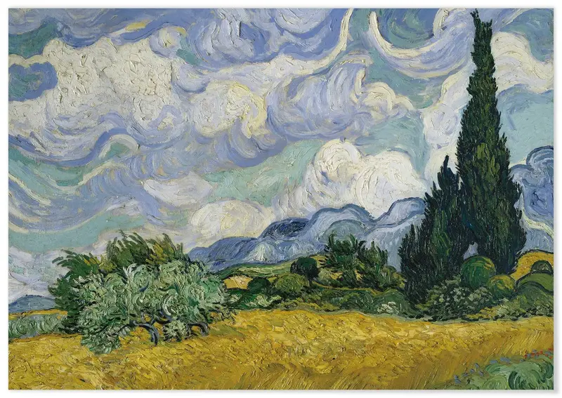 Cuadro Van Gogh Campo de Trigo con Cipreses