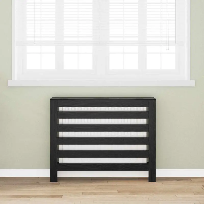Cubierta de Radiador Roble Negro 104 x 20 x 82 cm