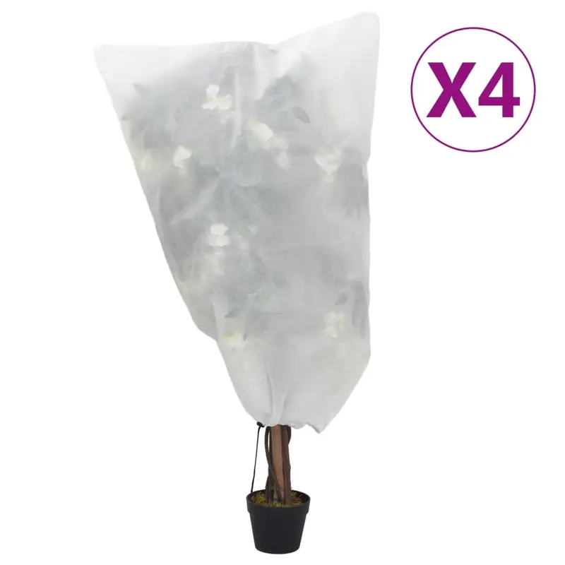 Cubierta para plantas con cordón 4 uds 70 g/m² 0,8x0,8m