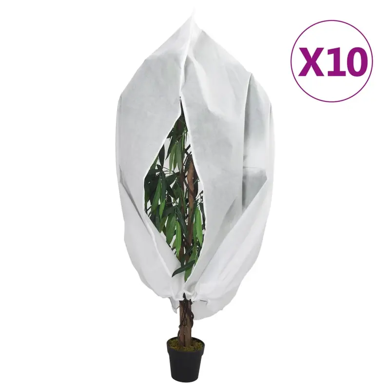 Cubierta para plantas con cremallera 10 uds 70 g/m² 1,55x1,55 m