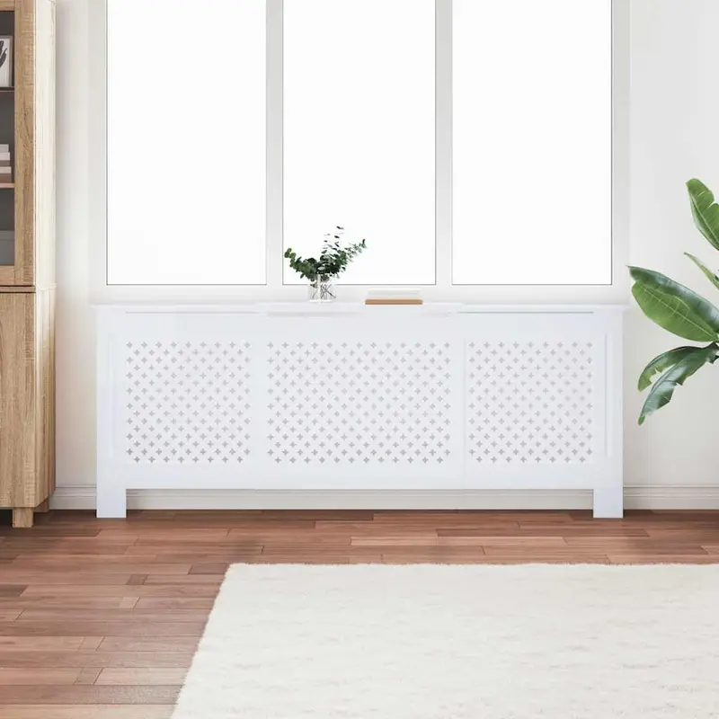 Cubierta para radiador MDF blanco 205 cm