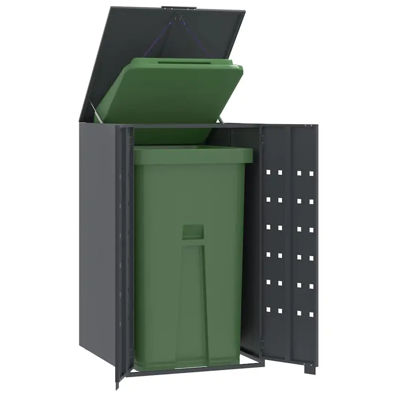 Cubo de basura con ruedas para cubo individual antracita 69x79x117 cm acero