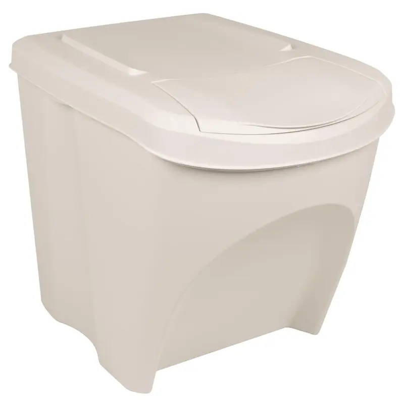 Cubos de basura apilables 3 uds polipropileno blanco 75 L