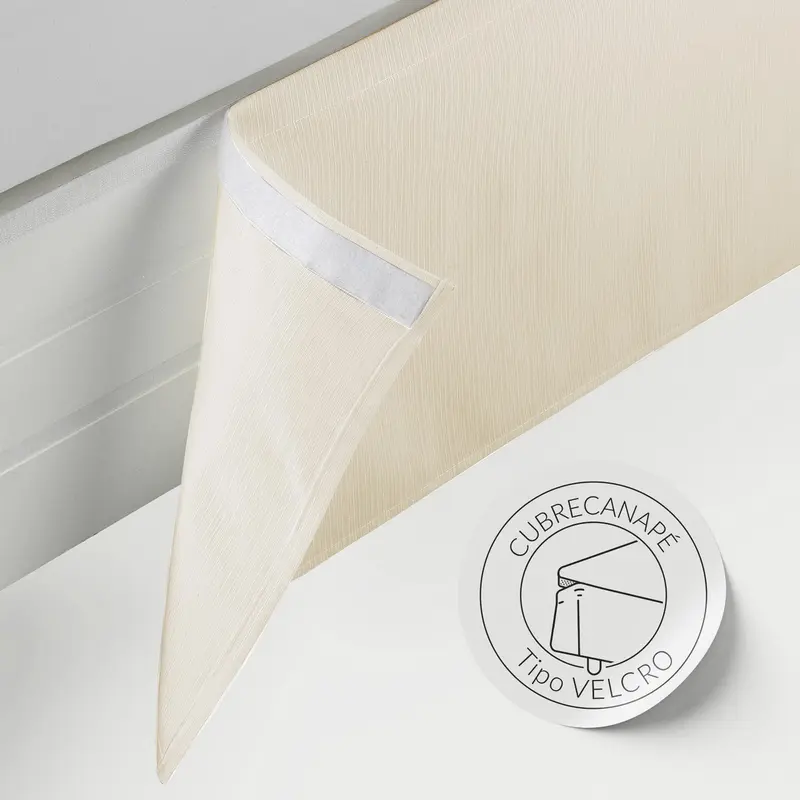 Cubrecanapé con velcro Rústico crema