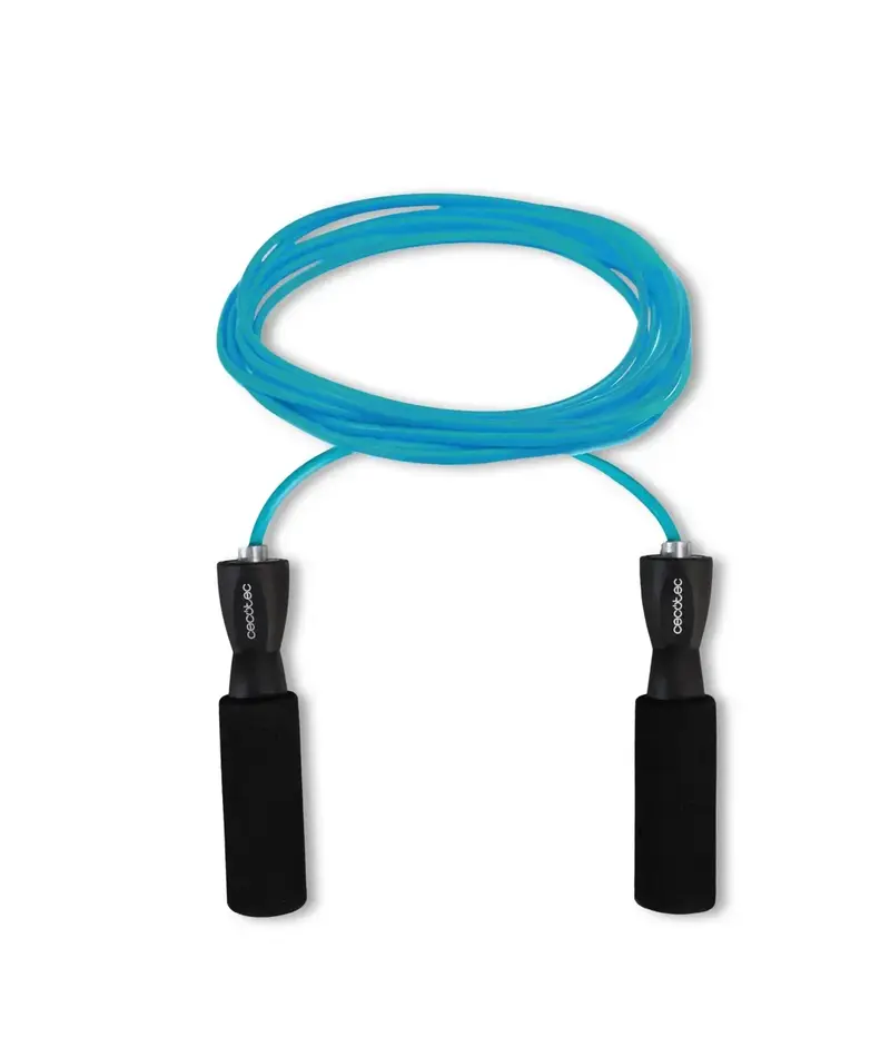 Cuerda para saltar DrumFit Jump Rope PVC ergonómica antideslizante y silenciosa de 295 cm para un entrenamiento efectivo Cecotec