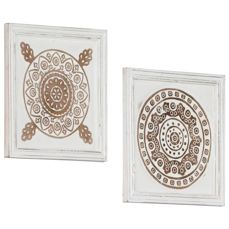 Decoración artística 2 pcs Marrón y 40 x 40 x 1,5 cm