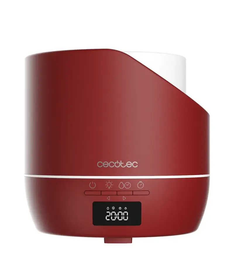 Difusor de aroma PureAroma 500 Smart Garnet 500ml pantalla LED temporizador despertador y 3 modos de funcionamiento de Cecotec