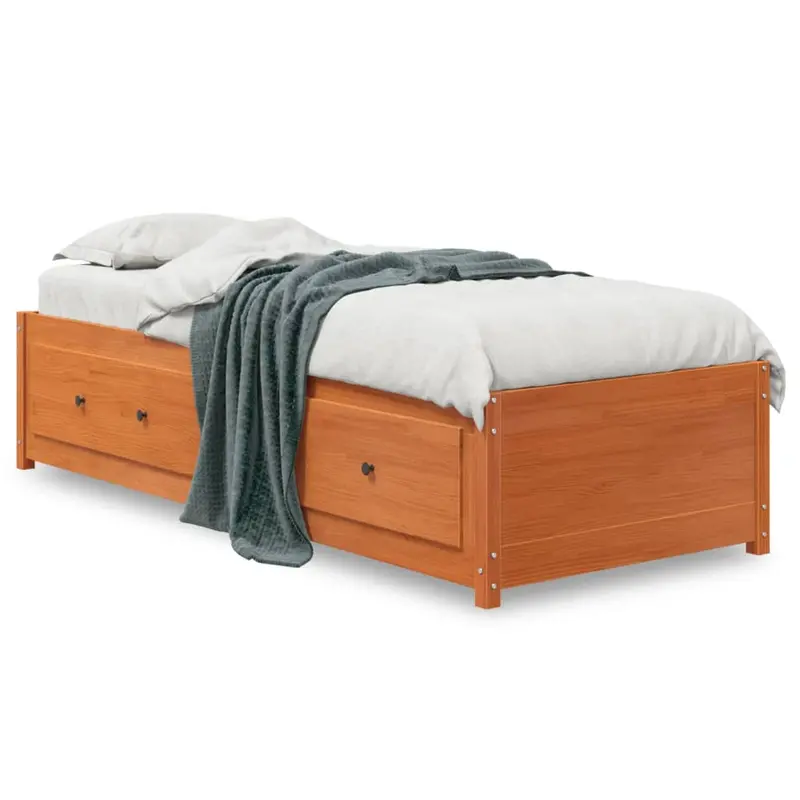 Diván sin colchón marrón cera 75x190 cm madera maciza de pino