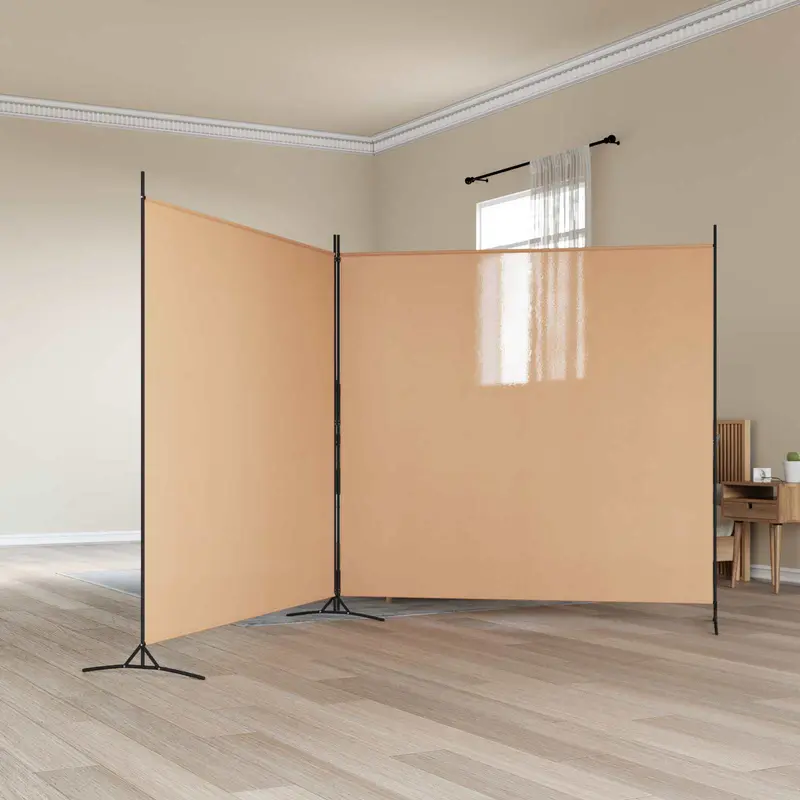 Divisor de habitación de 2 paneles Beige 348 x 180 cm Tela