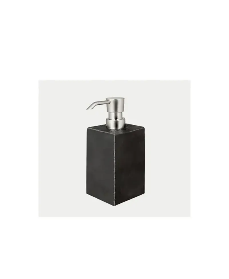 Dosificador de jabón moderno con piedra Stone y acabado negro Black de Aquore