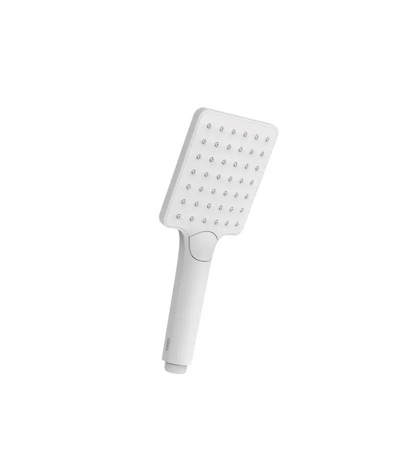Ducha de mano cuadrada ABS con acabado blanco mate y varios tipos de chorro Complementos