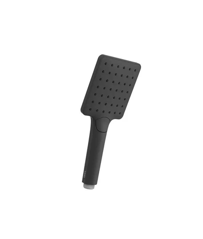Ducha de mano cuadrada ABS con chorro múltiple en negro mate Complementos Tres