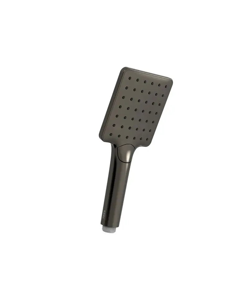 Ducha de mano cuadrada de ABS con varios tipos de chorro en negro metalizado Complementos Tres
