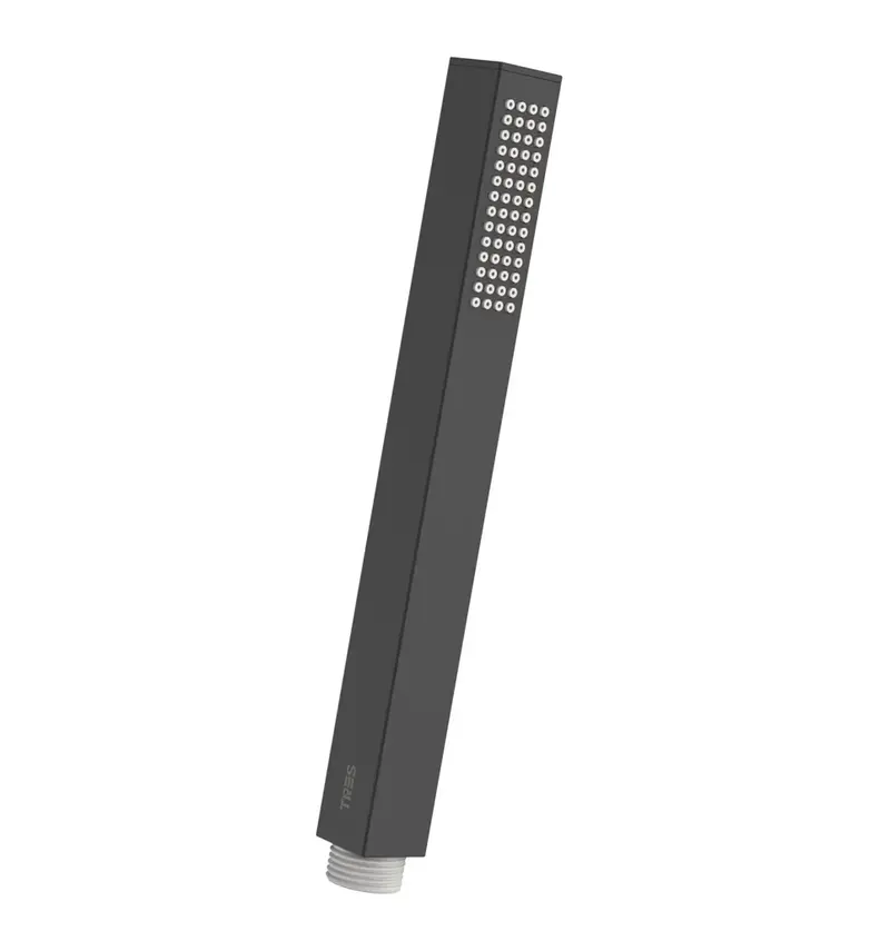 Ducha de mano rectangular para baño de latón con acabado negro mate TRES
