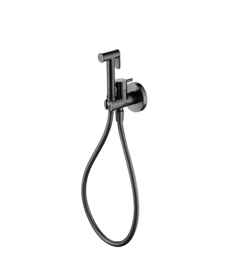 Ducha higiénica de diseño moderno fabricada en latón con acabado black gun metal Munich de Imex