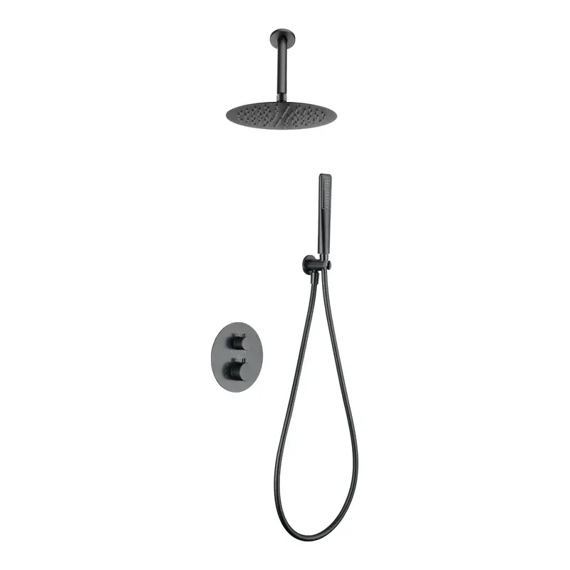 Ducha Termostática Empotrada Imex Salerno Black Gun Metal