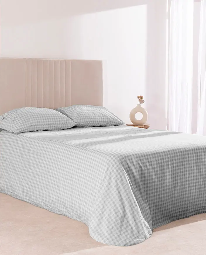 Dúo Nórdico Don Algodon Elia Gris - Funda Nórdica + Funda Almohada