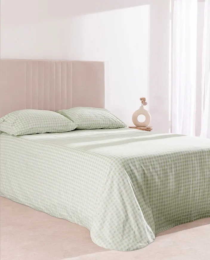 Dúo Nórdico Don Algodon Elia Verde - Funda Nórdica + Funda Almohada