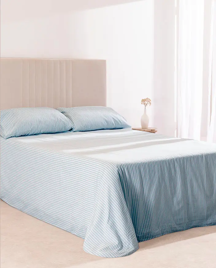 Dúo Nórdico Don Algodon Olena Azul - Funda Nórdica + Funda Almohada
