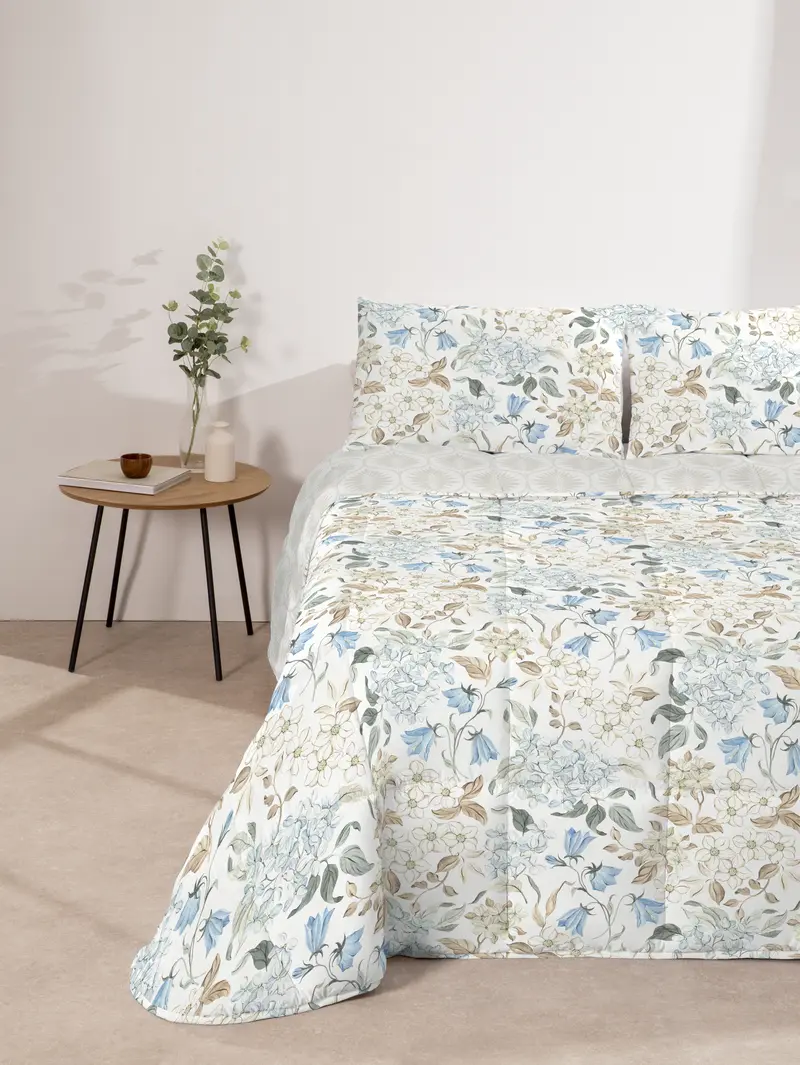 Edredón Don Algodon Digital Reversible Fiore - Set Edredón + Fundas de Almohada