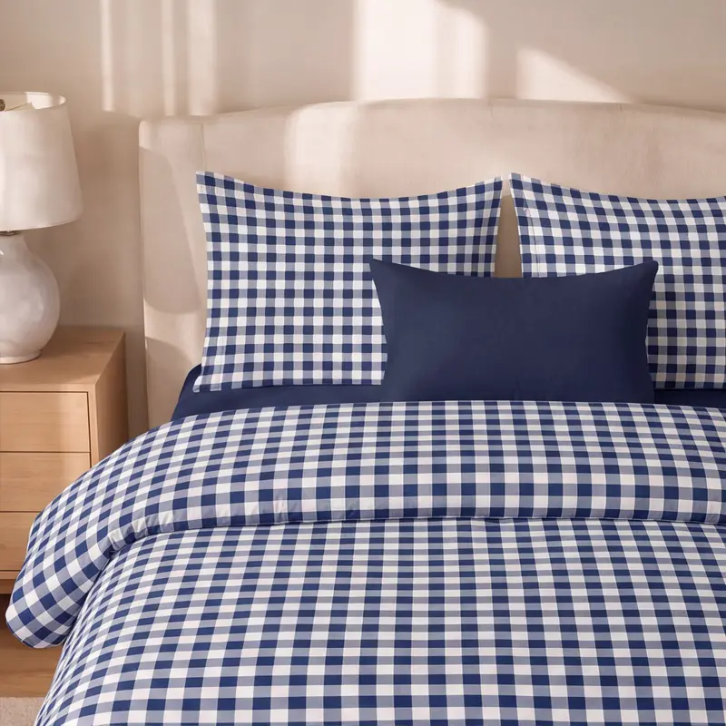Edredón estampado acolchado Calafat Marino tacto suave