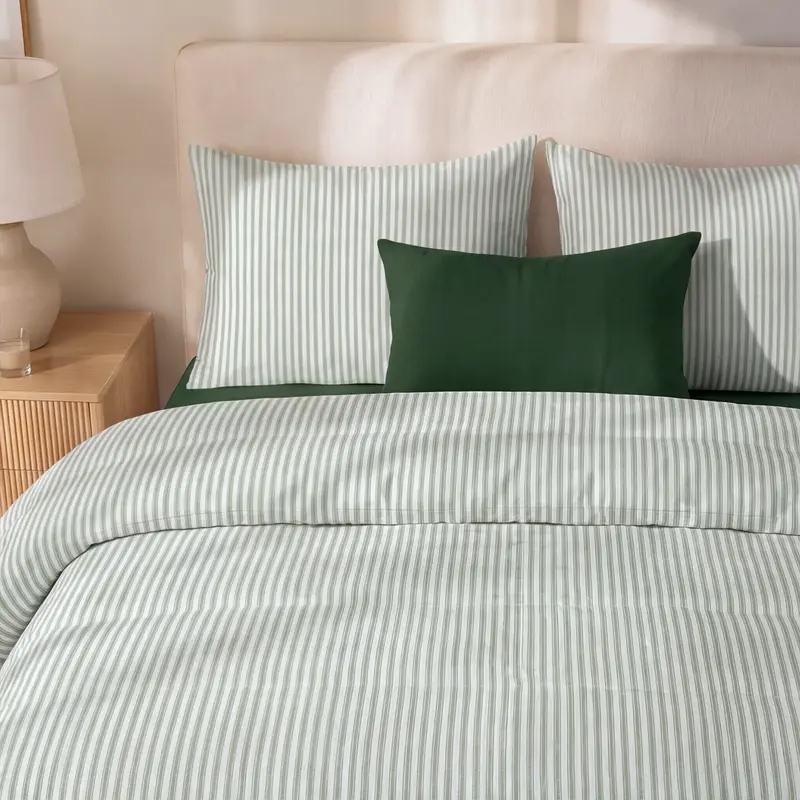 Edredón estampado acolchado Divit Verde tacto suave
