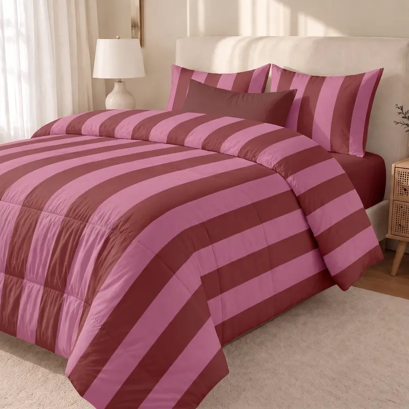Edredón estampado acolchado Summer Stripes 15 tacto suave