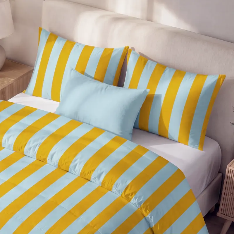 Edredón estampado acolchado Summer Stripes 2 tacto suave