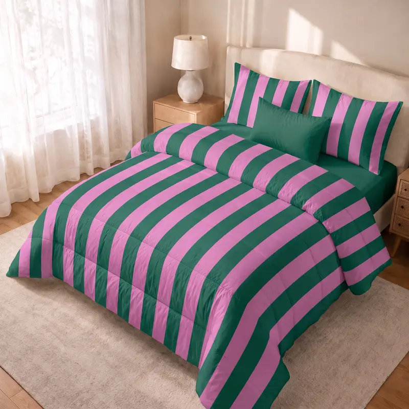 Edredón estampado acolchado Summer Stripes 5 tacto suave