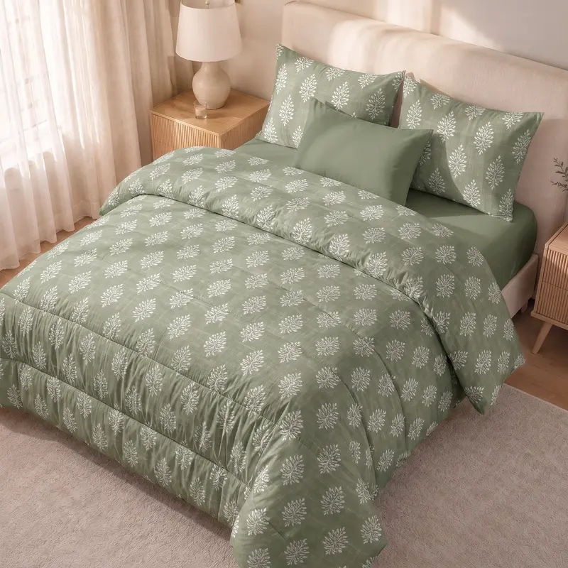 Edredón estampado acolchado Zoyel tacto suave