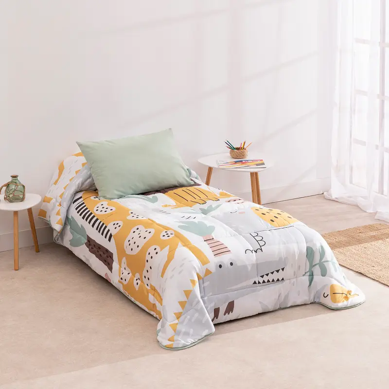 Edredón Infantil Karamelo Confort Digital Jungle - Set Edredón + Fundas de Almohada
