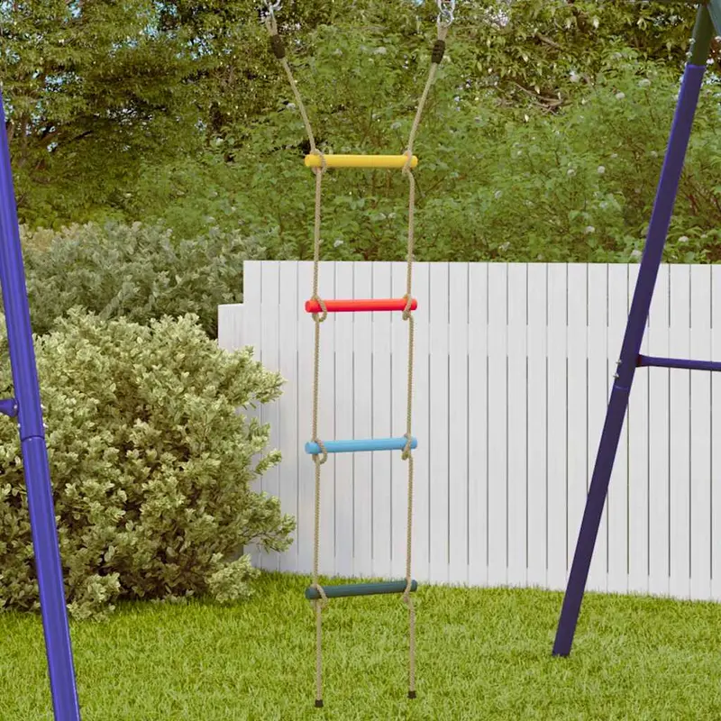 Escalera de cuerda para niños con 4 peldaños multicolor