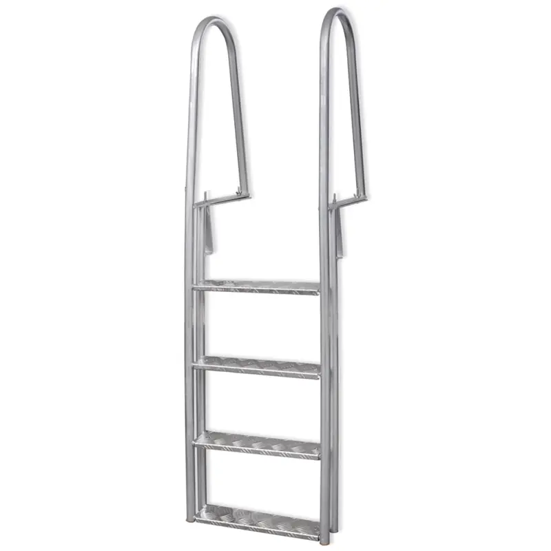 Escalera para piscina/muelle con 4 peldaños aluminio 167 cm