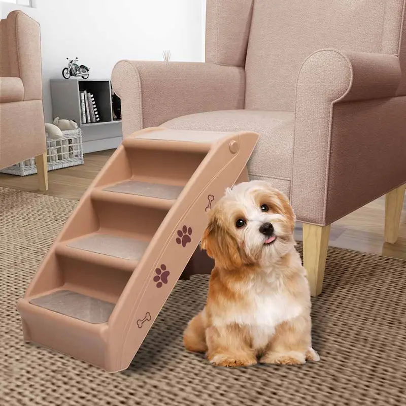 Escalera plegable para perros marrón 62x40x49,5 cm