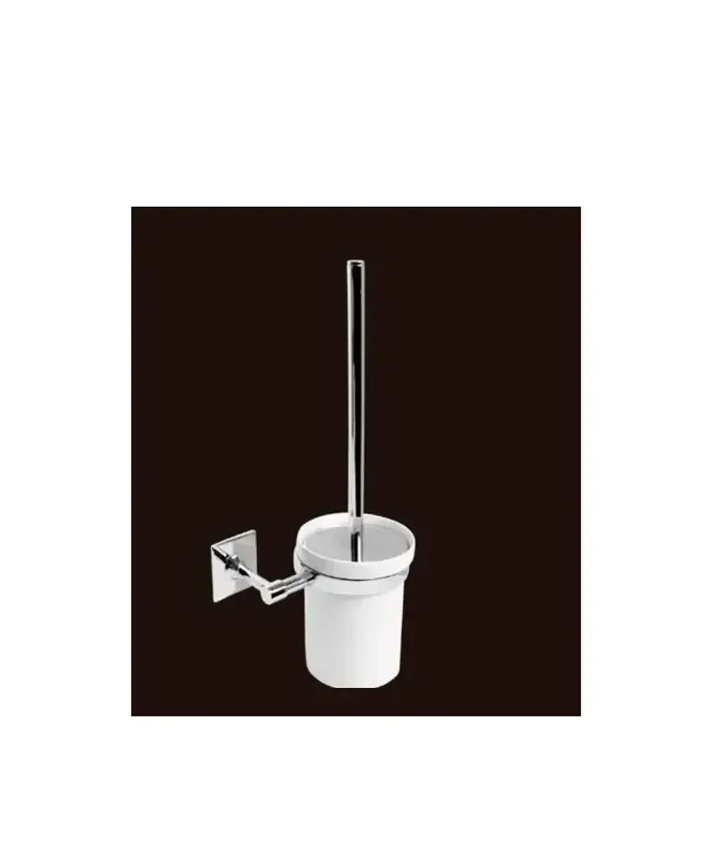 Escobillero de pared en acero inoxidable y estilo moderno con adhesivo SQUARE de Aquore