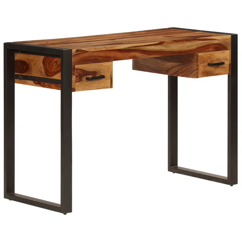Escritorio con 2 cajones madera maciza de acacia 110x50x77 cm