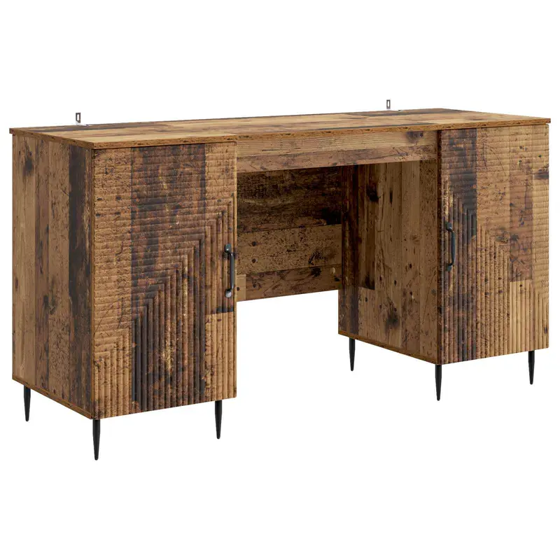 Escritorio con estante Madera envejecida 142,5 x 50 x 75 cm